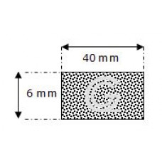 Rechthoekig mosrubber snoer | 6 x 40 mm | rol 25 meter